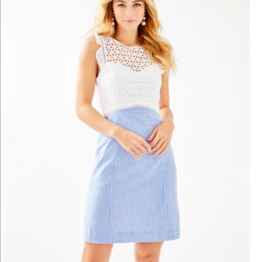 Lilly Pulitzer Maya Shift Dress Seersucker 6